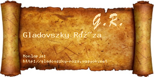 Gladovszky Róza névjegykártya